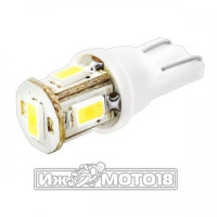 Лампа 12 В, 1 светодиод LED (T10) без цоколя, квадратная с круглым приливом, красная 