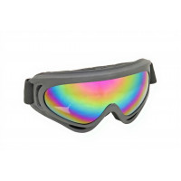 Очки SD-1002 линзы тёмные, max защита UV-400, оправа цельная чёрная Racing Goggle